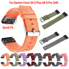 适用于佳明表带Garmin Fenix6 6X5X 5 3 3HR尼龙编织表带快拆表带