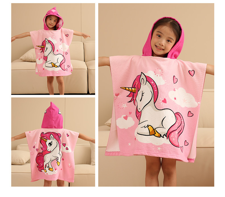 Factory wholesale large men's and women's bath towel cape boys and girls hooded bathrobe Cape wearable bath towel cape