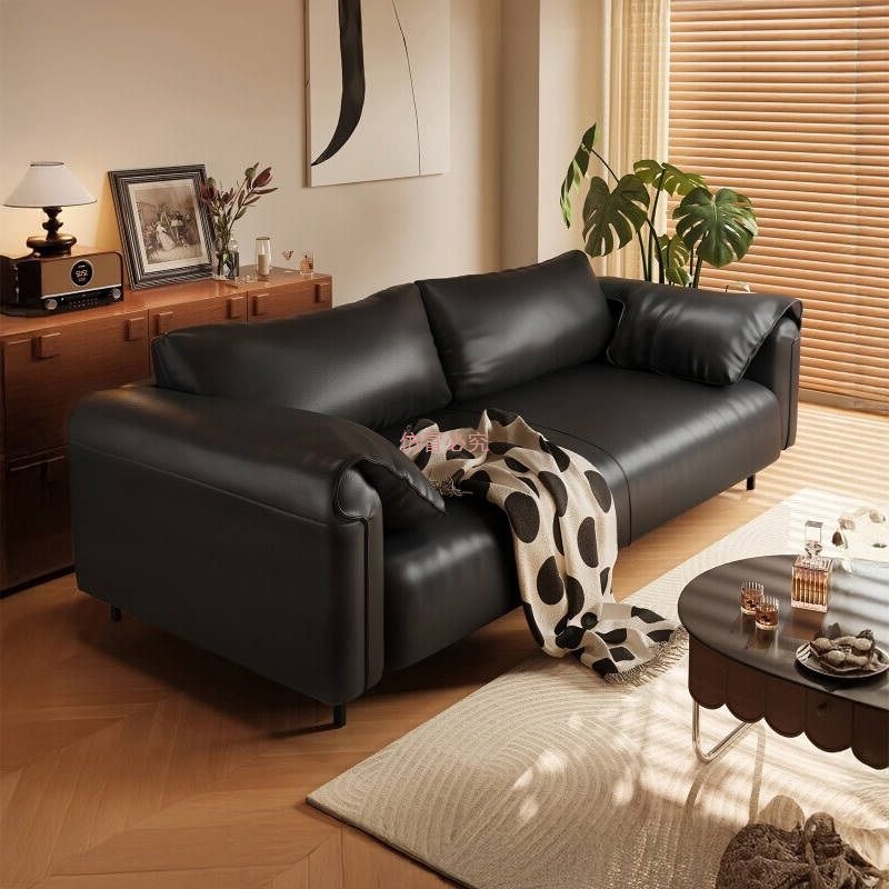 Sofa Living Room Small Apartment Rental Bedroom Double or Three Person Elephant Ears Lazy Straight Row Fabric Sofa New Style