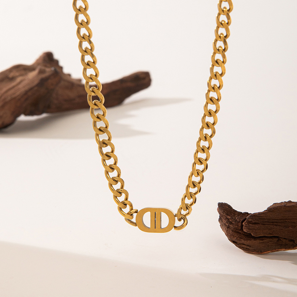 Pulsera de Acero de Titanio de Dongguan, Estilo Europeo y Americano, Diseño de Doble Cadena con Cuchillas, Exagerada, Hip-Hop, para Otoño e Invierno, No se Destiñe, para Mujer