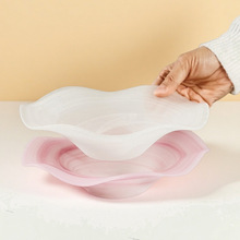 创意玻璃果盘收纳盘客厅茶几摆件设计师款简约现代玻璃水果沙拉碗