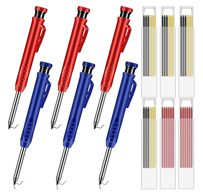 现货笔深孔木工活动笔专业工程木工铅笔可调节标记笔石墨笔芯套装