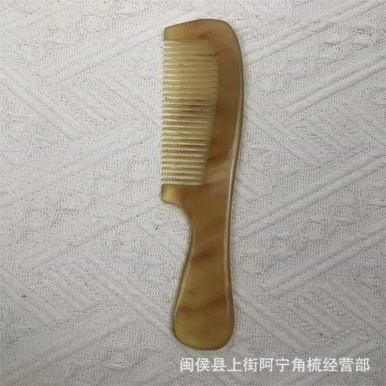 Goat Horn Comb 16cm Medium Handle Massage Comb for Scalp and Hair Care specifications