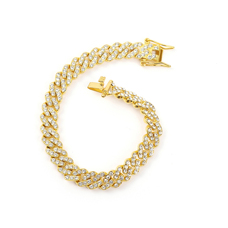 9mm Single Row Diamond Hip Hop Cuban Necklace for Men with Design Sense 2022 New INS Style Versatile Bracelet_voghion.com