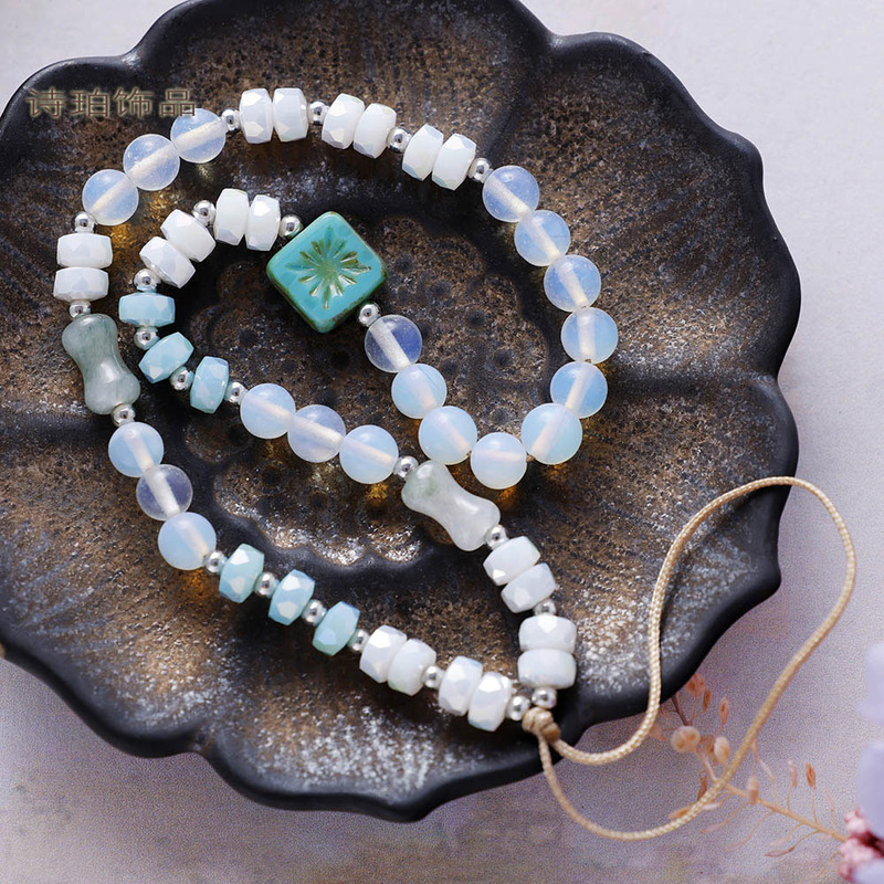 Creative New Natural Stone Crystal Beaded Mobile Phone Chain Ins Fashion Versatile Mobile Phone Case Key Lanyard Pendant Chain