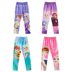 Ice and Snow Adventure Children's Pants for Girls, Children's Leggings, Autumn Thin Version, Elsa Princess, Little Girl, Outerwear, Spring and Autumn Long Pants
