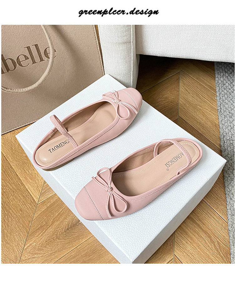 Dép bệt nữ mũi vuông bít mũi thắt nơ, đế cao 3–5 cm — Màu bạc, Màu hồng, Màu trắng, Màu đen chi tiết 39