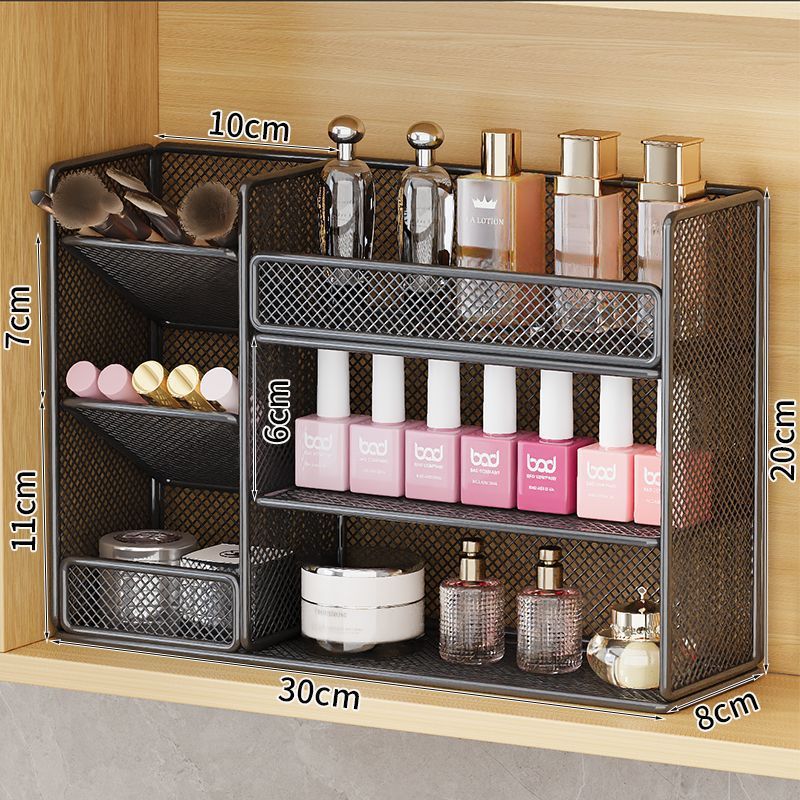 Black three-layer-narrow cabinet storage