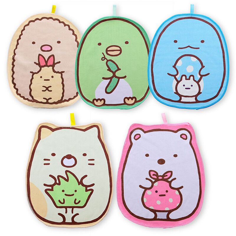 Microfiber Digital Printed Square Towel Cartoon Pattern Corner Creature Absorbent Thickeneded Encrypted Hand Towel with Hook