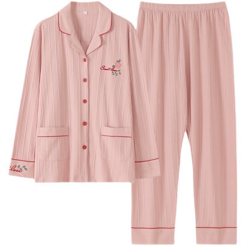 2023 nuevos pijamas de las mujeres primavera y otoño Algodón puro manga larga más tamaño vestir prendas exteriores desgaste del hogar traje