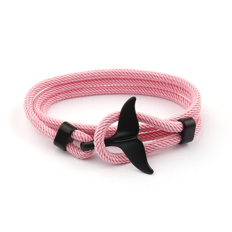 Fashion Fish Tail Alloy Rope Braid Couple Bracelets display picture 1