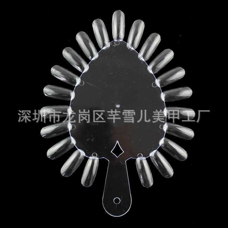 Herramientas de uñas transfronterizas 50 piezas de esmalte de uñas muestra de pegamento de esmalte de uñas, tarjeta de color trapezoidal puntiaguda de cabeza plana, pieza de práctica de uñas