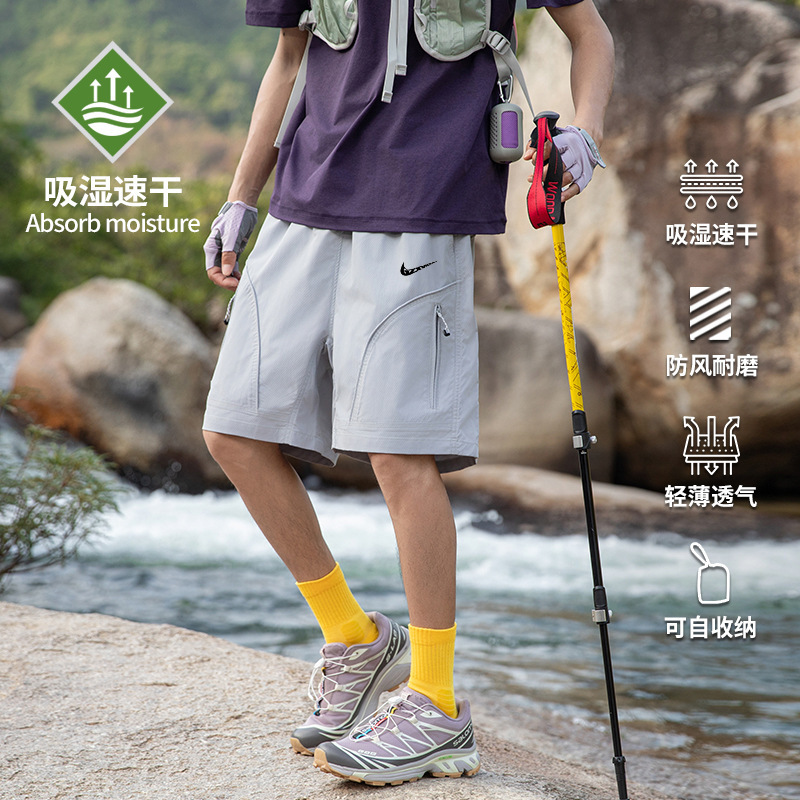Outdoor Cross-Border Sports Shorts for Men 2026 Summer New Style Loose Casual Versatile Five-Point Shorts American Style Shorts for Men