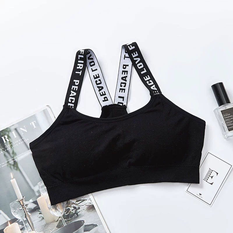 (Cross-border trading), underwear, sports tube top, bra, T-shirt, English letters, lifting effect, for running, beautiful back