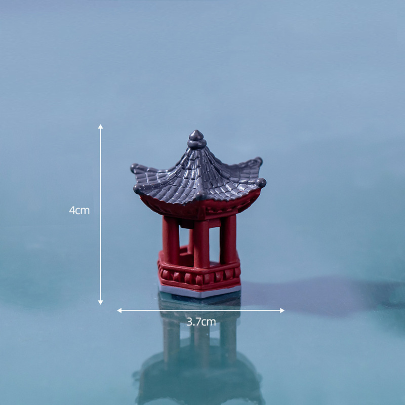 微景观仿真假山水亭桥造景意境中式园艺盆景茶桌配件工艺品小摆件|undefined