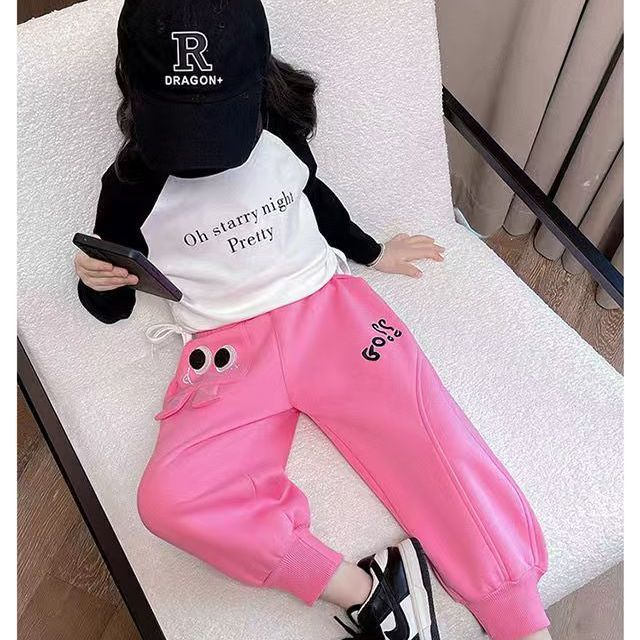 女童幼儿园裤子春秋季2025新款女宝宝春款洋气时髦百搭卫裤运动裤