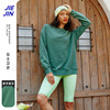 秋冬新款绿色圆领套头运动卫衣女 字母发泡印花运动卫衣定制