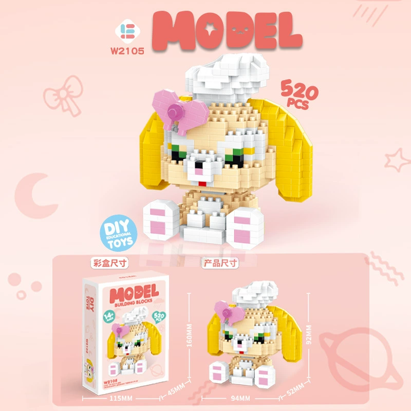 Building Block Set (Lego) Cartoon Dolls — Cute Animal Figures, Multiple piece counts