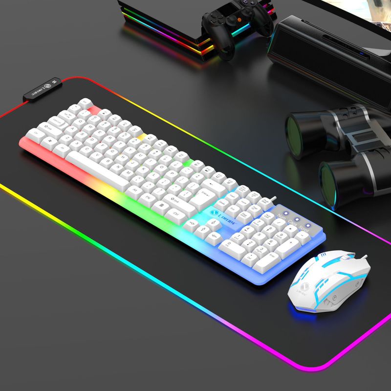 LIMEIDE力镁升级版GTX350发光键盘鼠标USB机械手感有线球形键帽套|undefined