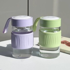 2025新型高ホウ素シリコン耐高温ガラスコップ男性女性携帯お茶コップとお茶を入れて卸売りします。