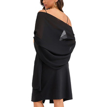 跨境柔软雪纺围巾高品质晚礼服婚礼披肩新娘伴娘围巾礼服女式丝巾