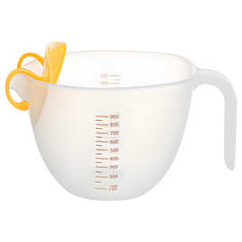 过滤量杯带刻度烘焙打蛋碗引流嘴的打蛋碗手柄碗塑料透明打蛋量杯
