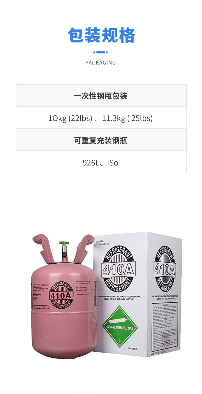 Eco-friendly neutral packaging R410A refrigerant Freon for home air conditioning refrigerant 410 English export version