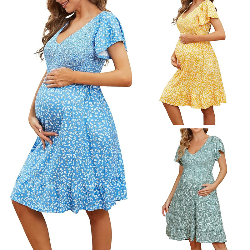 2024 Cross-Border New Arrival European & American Style Amazon Women's Summer Maternity Dress – Loose, Comfortable, and Casual