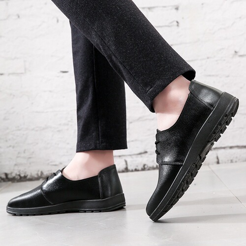 Men's Leather Shoes Breathable Business Casual Shoes for Men, Formal Shoes for Middle-Aged and Elderly, Soft Sole Father's Shoes