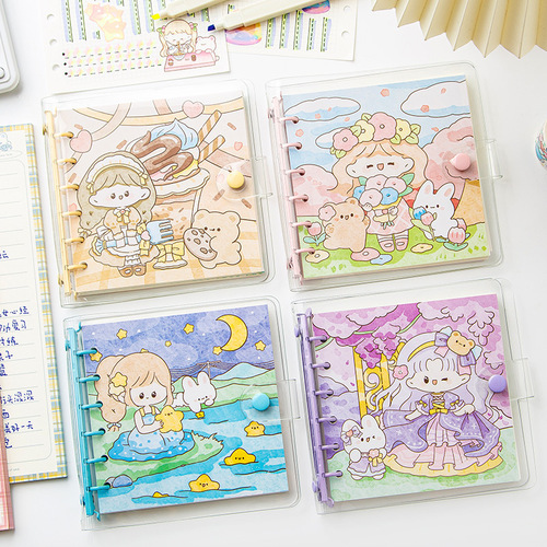 Student Cute Cartoon Taro Ball Jam Yan Player Account Book Notebook Girl High-Looking School Supplies Record Book