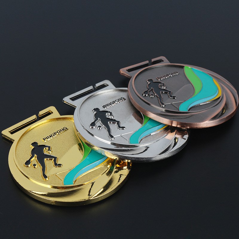 La Fabricación de la medalla de metal listado de tenis de mesa de oro y plata premio de Bronce juegos competencia