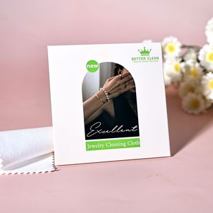 Silver Wiping Cloth in stock Double-sided Fleece Silver Jewelry Maintenance Cleaning Cloth Jewelry Wiping Cloth 8*8 Beige Packaging