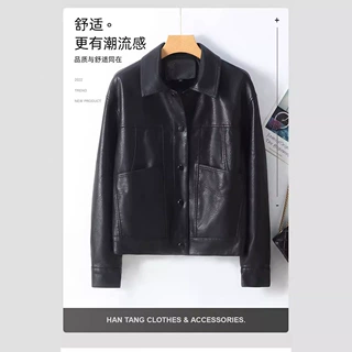 定制春秋新款女装皮衣女短款皮夹克PU皮外套女时尚百搭短款上衣女