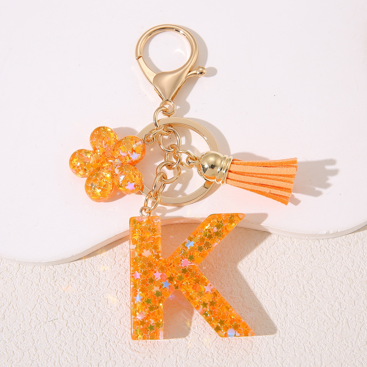 Mayorista Amazon Stanley Cup Chain Keychain Joyería de goteo de gel sequilla flores letras de estrellas llavero mujer