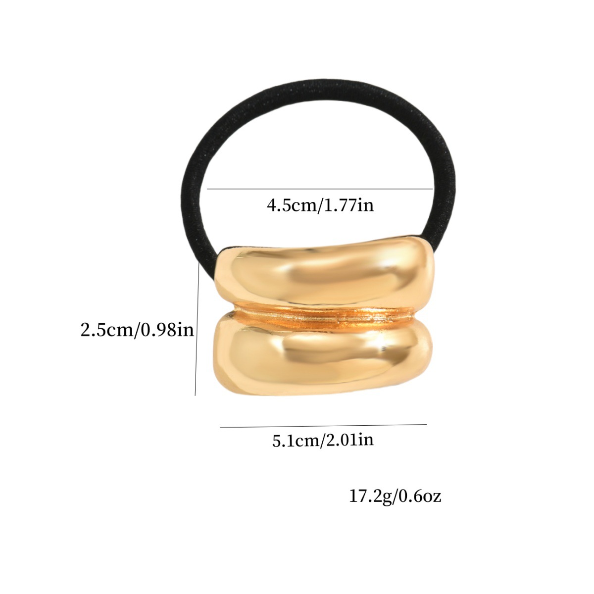 Cen Fan joyería transfronteriza nueva personalidad metal cóncavo elástico anillo de cabello cuerda de cabeza elástica de alta geometría simple joyería para el cabello