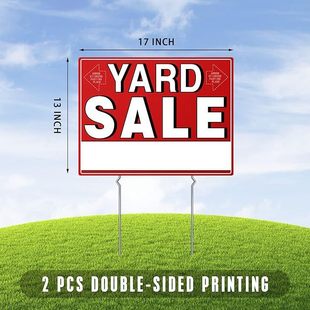 Pp Plastic Board Double-Sided Courtyard Sign with Arrow Sticker Courtyard Hollow Billboard with Metal Wooden Stakes
