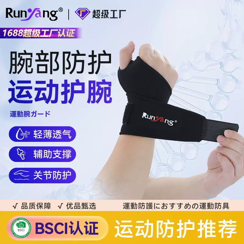 跨境定制缠绕加压运动护腕透气吸汗保暖户外健身训练手腕防护护腕