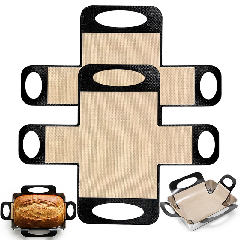Hanging-ear silicone baking mat, bread tray, toast baking mat, non-stick, easy release, Dutch high-temperature resistant silicone mat