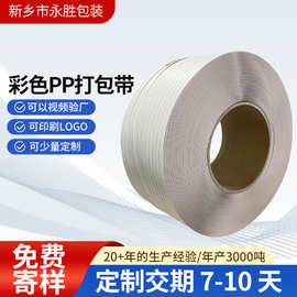 现货供应量大可谈白色12mm纸箱打包带可印logo透明pp机用打包带