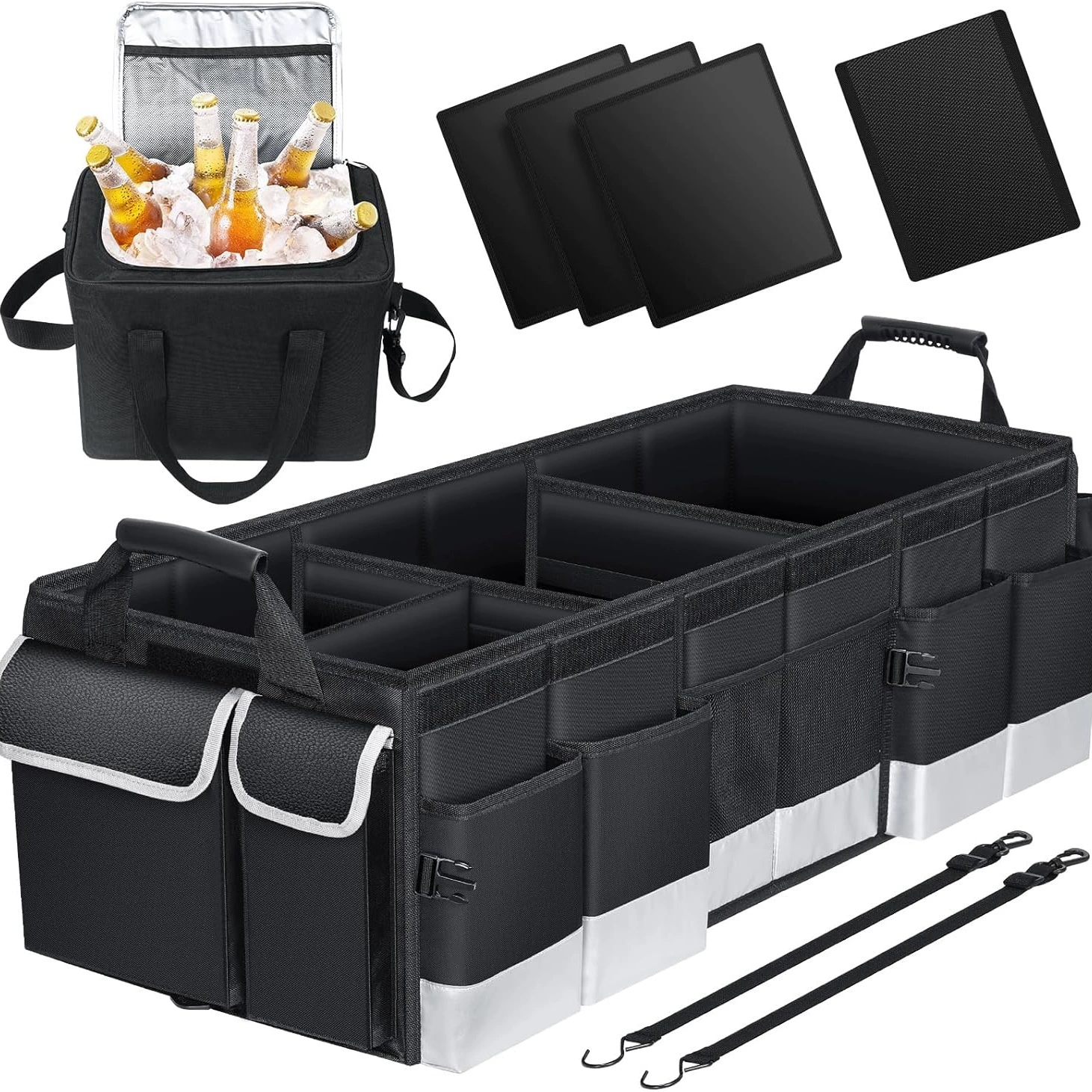 Органайзер для багажника Oasser с сумкой-холодильником, большая складная сумка для хранения в багажнике автомобиля, подходит для