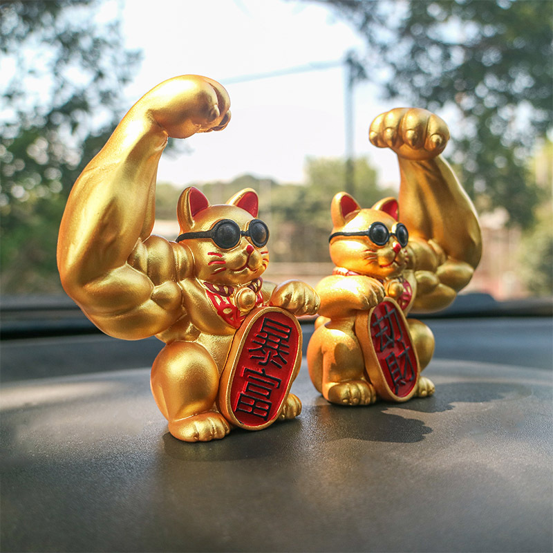 Creativo Kylin brazo fortuna gato decoración del coche decoración de la consola central decoración de interiores del coche