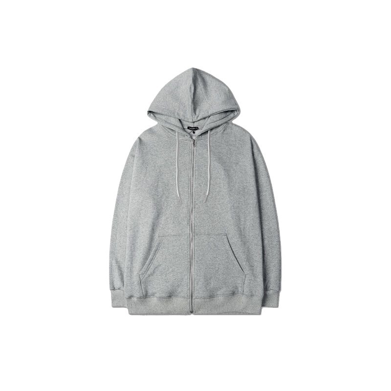 Suéter con capucha para hombre primavera y otoño marca de moda chaqueta de punto de color sólido suelto gris todo fósforo deporte cremallera ropa superior casual