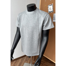 boy版型太空棉短袖t恤男士夏季潮牌宽松美式高街圆领拼接半袖衣服