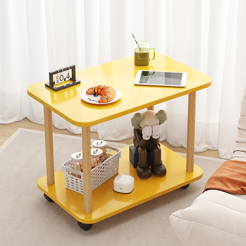 Wholesale movable sofa small coffee table minimalist modern small apartment table living room side table balcony with wheels small