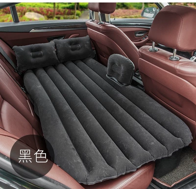 Vehicle-mounted inflatable bed: mattress, rear seat sleeping - default-item-jaguar-xfl-black-basic-model-vertical-stripes-2-headrests