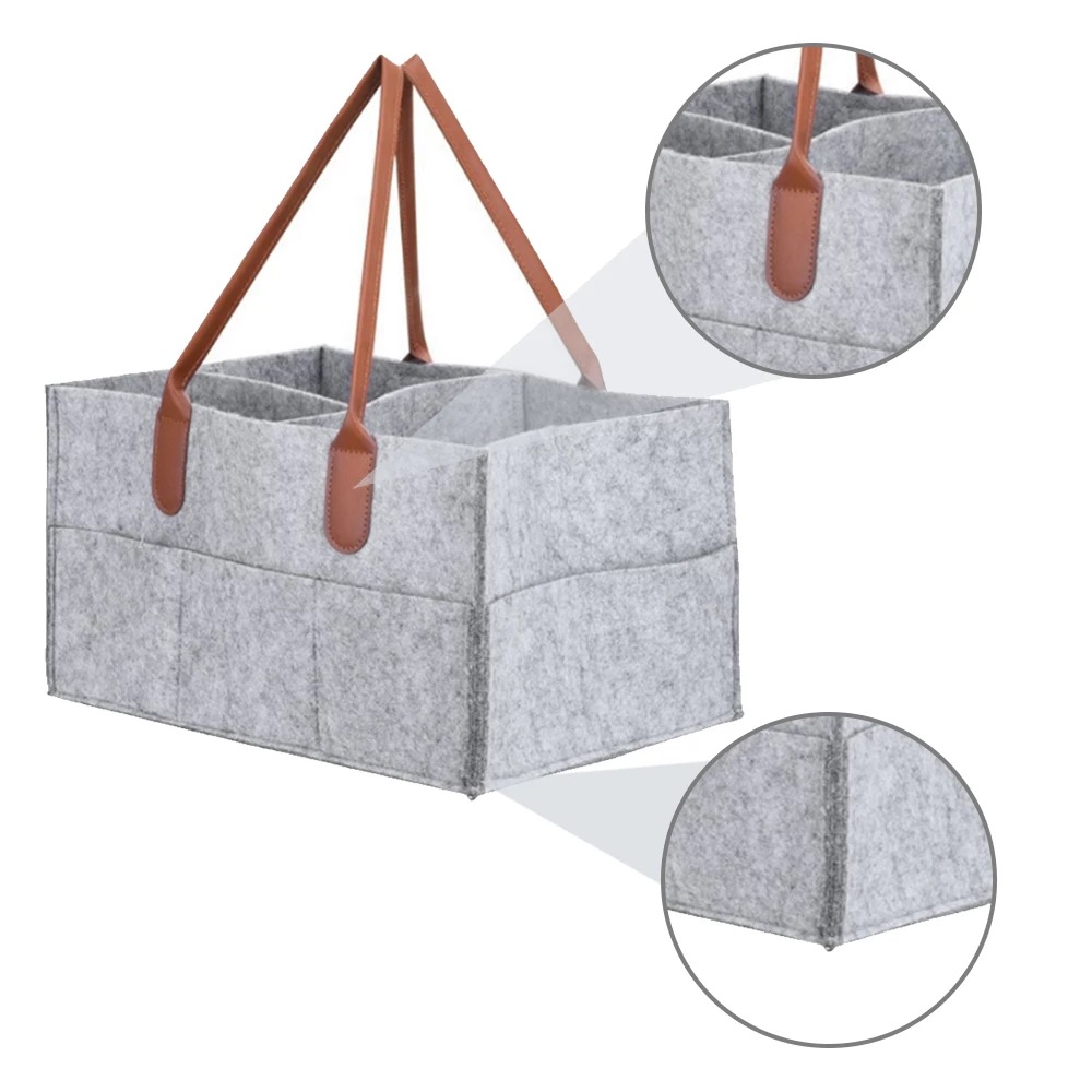 批发亚马逊毛毡尿布包 母婴妈咪衣服旅行分格收纳袋尿不湿收纳包