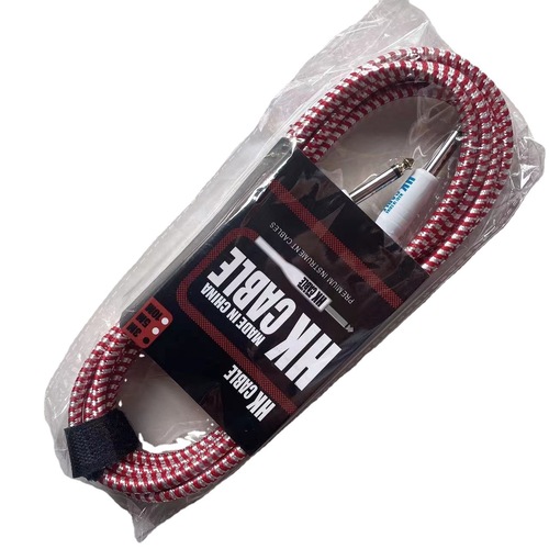 Guitar cable black leather butt wire braided high-end noise reduction electric guitar electric box bass sound source audio cable