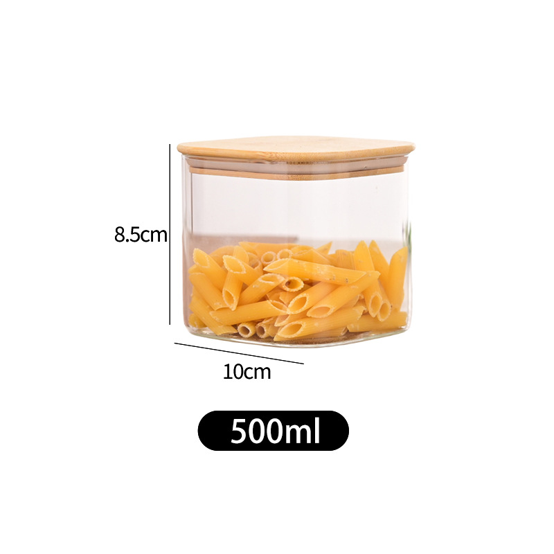 Tanque sellado de vidrio con alto contenido de borosilicato, tanque de almacenamiento de grado alimenticio, tanque sellado de granos de café de cáscara de mandarina de cocina de almacenamiento de cocina
