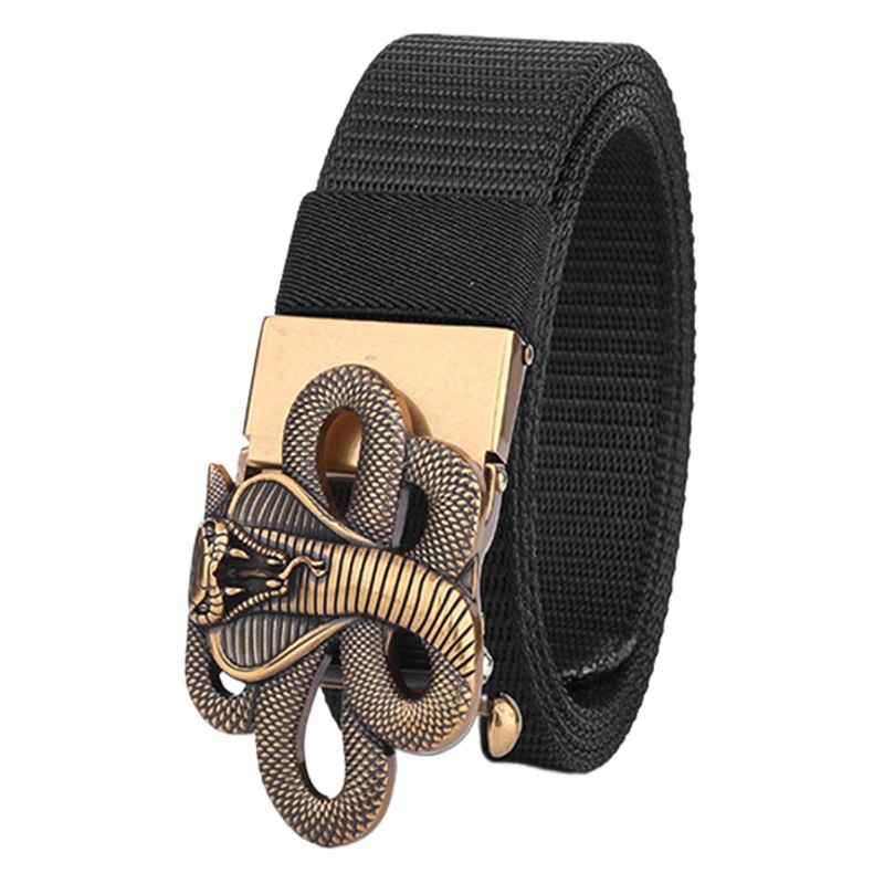 Gugeti hombres hebilla automática cinturón táctico de entrenamiento militar al aire libre casual jeans 12 Zodiaco serpiente hebilla overoles cinturón