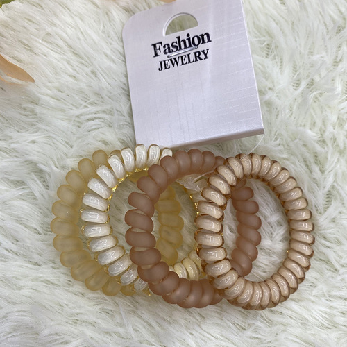 Phone charm, circle charm, sandalwood mermaid pearl jelly combination hair tie, thick wire bracelet, dual-use hair tie, invisible hair accessory